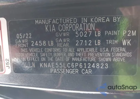 2023 Kia Stinger Gt2 из США, поврежденный, VIN KNAE55LC6P6124823